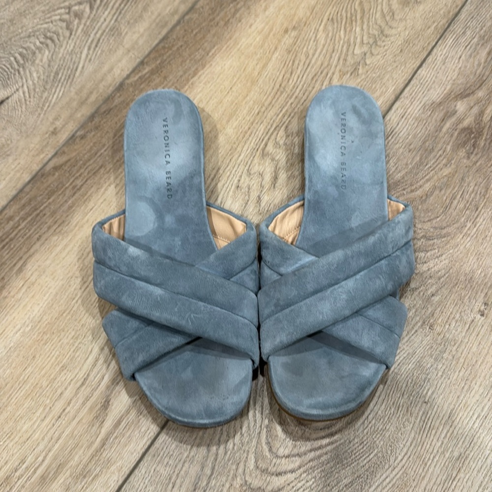 Veronica Beard Blue Suede Slide Sandal size 12 (11/11.5)- for tall women